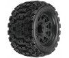 1/8 Badlands MX38 F/R 3.8 MT Tires Mounted 17mm Black Raid (2)