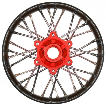 1/4 Pro-Spec Aluminum V2 Bead Rear Wheel Black/Red (1): Promoto-SM
