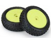 1/18 Wedge Front Carpet Mini-B Tires Mounted 8mm Yellow Wheels (2)