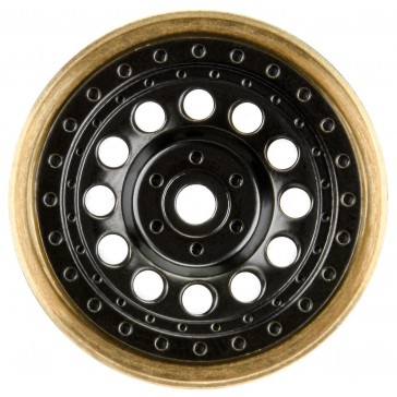 1/24 Rock Shooter Brass F/R 1.0 7mm Crawler Wheels (2) Black