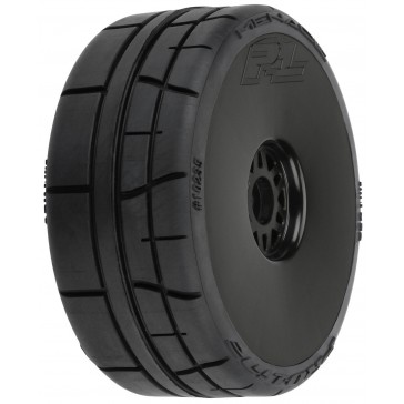 1/8 Menace HP BELTED Speed Run F/R Tires Mounted 17mm Black (2)