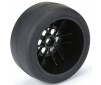 1/16 Reaction Rear Tires MTD 8mm Black/Silver (2): Losi Mini Drag