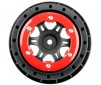 1/10 Split Six Front 2.2/3.0 12mm Short Course Wheels (2) Red/Blk