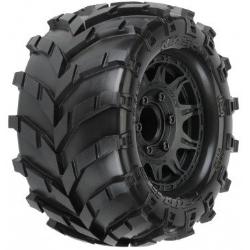 1/10 Masher F/R 2.8 MT Tires Mounted 12mm/14mm Black Raid (2)