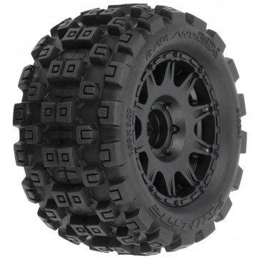 1/18 Badlands MX 1.85 F/R MTD 12mm Black Raid: Granite GROM