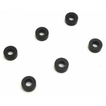 Rondelles anodisées 3x7x3mm (6) - Noires