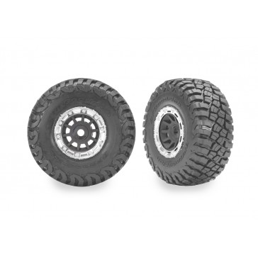 1.4" Gray & Chrome Wheels w/ BFG Mud-Terrain Tires (2)