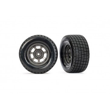 Dirt Oval Gray Front Wheels w/ Hoosier Tires (2)