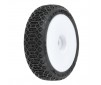 1/24 Electron 2.0 Buggy F/R Tires Mounted 7mm White (4): Micro-B
