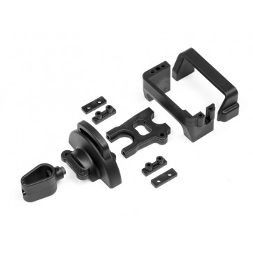 CENTRE DIFF AND SERVO MOUNTS W/WIRE HOLDER AND COV