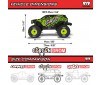 1/16 GORGON GROM 4X4 RTR Brushed Monster Truck, Red