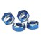 Wheel hubs, hex, 6061-T6 aluminum (blue) (4)/ axle pins (2.5