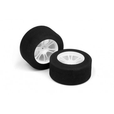 M18MT Rear Foam Tire Mounted (25Deg) White (2)