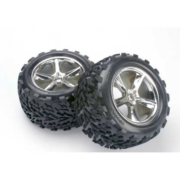 Tires & wheels, assembled, glued (Gemini chrome wheels, Talo