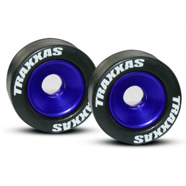 Wheels, aluminum (blue-anodized) (2)/ 5x8mm ball bearings (4