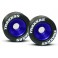 Wheels, aluminum (blue-anodized) (2)/ 5x8mm ball bearings (4