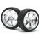 DISC.. MOUNTED X PATTERN TYRE D COMPOUND ON TE37 6MM OFFSET CHROME