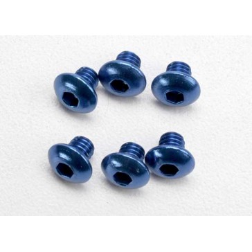 Screws, 4x4mm button-head machine, aluminum (blue) (hex driv