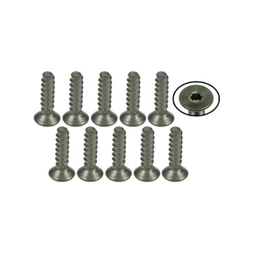 M2 x 8 Titanium Flat Head Hex Socket - Self Tapping (10 Pcs)