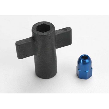 Antenna crimp nut, aluminum (blue-anodized)/ antenna nut too