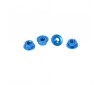 CORE RC - Serrated Alloy M4 Nuts: Blue  pk 4