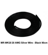 DISC.. 20 AWG Silver Wire - Black 90cm