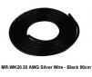 DISC.. 20 AWG Silver Wire - Black 90cm