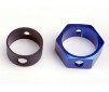 Brake adapter, hex aluminum (blue)