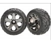 Tires & wheels, assembled, glued (All-Star black chrome whee