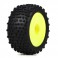 DISC..Wheel & Tire Set, Yellow: Micro Truggy