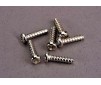 Screws, 2.6x10mm roundhead self-tapping (6)