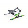 DISC.. Carbon Landing Skid Set (Green) - Blade 130X