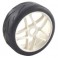 DISC.. 1/8TH PREMOUNTED SLICK TYRES 'CUT/SPLIT SPOKE"