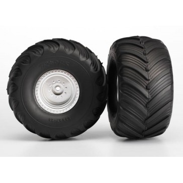 Tires & wheels, assembled, glued (Monster Jam replica, satin