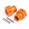 DISC.. WHEEL HEX HUB 24x27mm (ORANGE/2pcs)