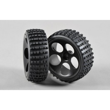 Off-Road Buggy tires S narrow glued, black, 2pcs.