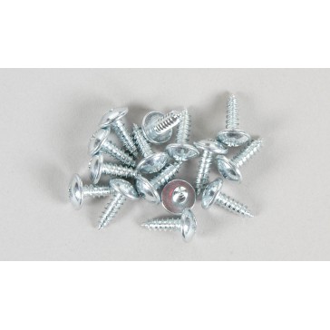 Pom-head tapping screw w.flange 2,9x9,5, 15pcs.