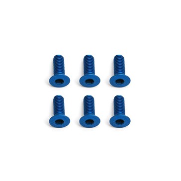 DISC.. FACTORY TEAM M3X8 FHCS BLUE ALUMINIUM (6)
