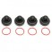 DISC.. RC8/RC8T 16MM MOULDED SHOCK CAPS (FITS PLASTIC BODIES)