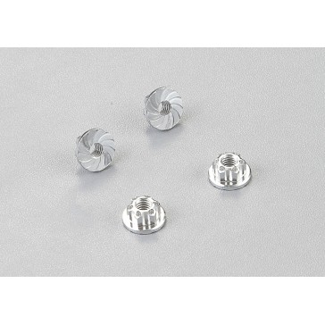 Aluminum wheel nuts (silver) 4pcs.