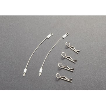 Body Clips (4pcs.) with Metal cord 80mm (2pcs.)