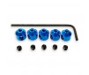 ALUMINIUM COLLETS (5) BLUE w/SCREWS & WRENCH