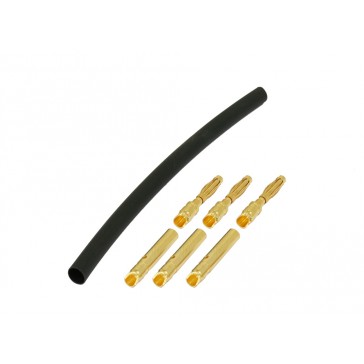 DISC.. Gold Plated Connectors (2.0mm) with Heat Shrink Tubing