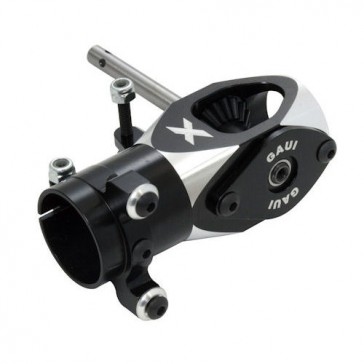 DISC.. NX4 CNC Integrated Tail Gear Case (Black anodized & Shaft vers