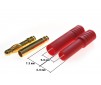 DISC.. Connector : 4.0mm gold plated plug with red housing (S) (1pc)