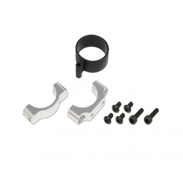 DISC.. CNC Tail Support Clamp (Silver anodized) - Upg X4