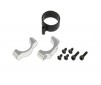 DISC.. CNC Tail Support Clamp (Silver anodized) - Upg X4