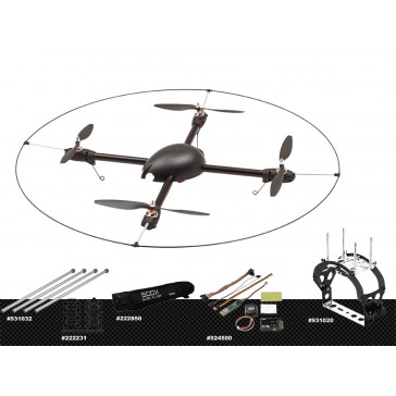 DISC.. 500X Silver Quad Flyer CRANE II Super Combo Kit (GU-INS)