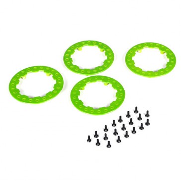 DISC.. Beadlock Ring w/Screws, Green: SCT/SCB/SCT (4)