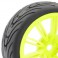 DISC.. 1/10 STREET/TREAD TYRE 20SP NEON YELLOW WHEEL